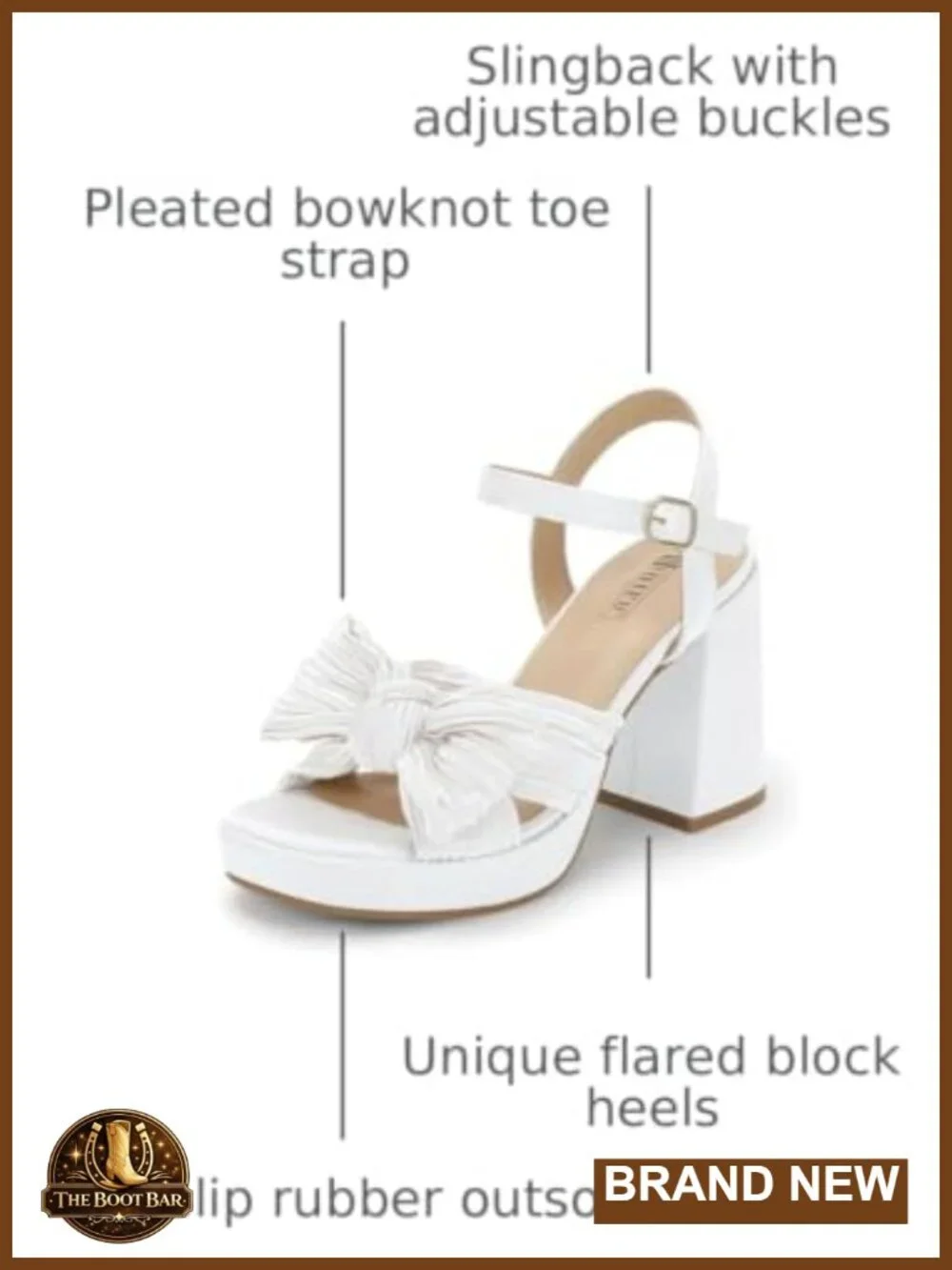 IDIFU Platform Chunky Block High Bow Heels Square Open Toe Heeled Sandals